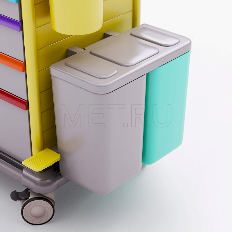 MET PSC-160 Тележка медицинская универсальная желтая  от производителя